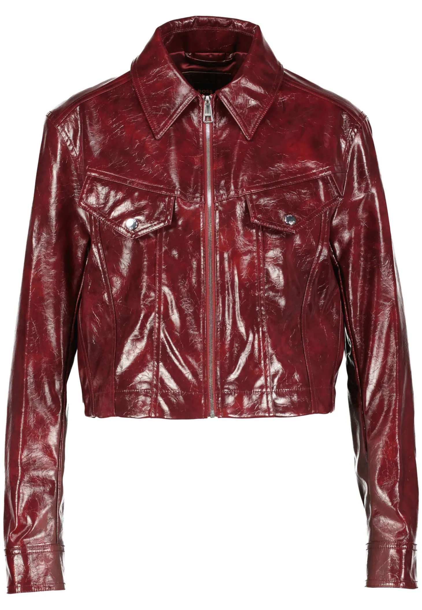 Damen Jacke aus glänzendem Kunstleder C_JASITA