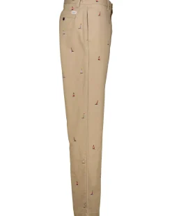 Herren Chinohose mit Stickerei Straight Fit