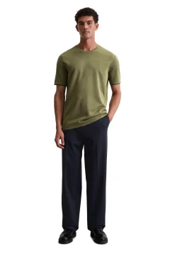 Herren Feinstrick-T-Shirt aus Bio-Baumwolle Regular Fit