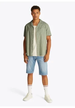 Herren Hemd aus Baumwolle und Leinen TJM LINEN BLEND CAMP Regular Fit