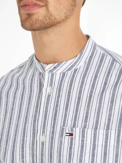 Herren Hemd aus Baumwoll-Leinenmischung MAO STRIPE LINEN BLEND SHIRT