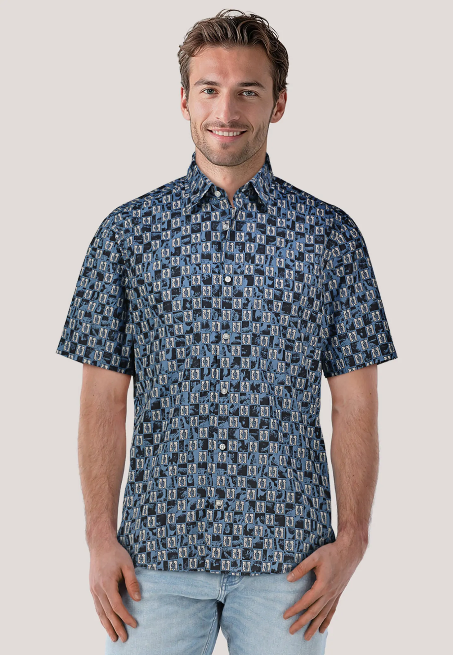 Herren Hemd aus Baumwoll-Popeline RASH_2_M Regular Fit