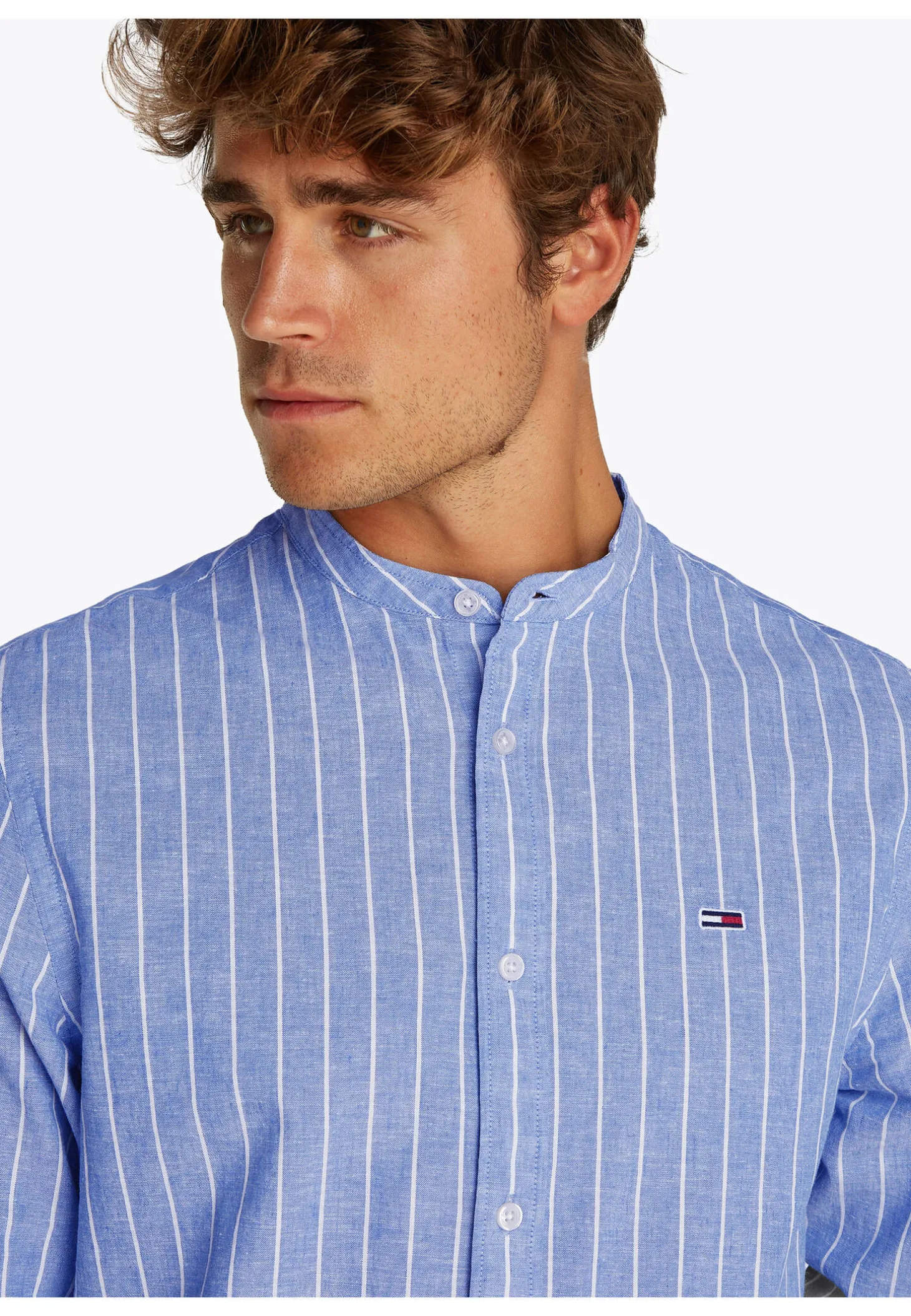 Herren Hemd aus Bio-Baumwolle und Leinen TJM LINEN MIX BND STP SHRT EXT