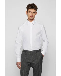 Herren Hemd H-HANK-KENT-C1-214 Slim Fit Langarm