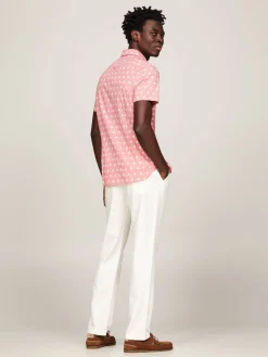 Herren Hemd MINI PALM PRINT SF SHIRT Slim Fit Kurzarm