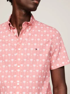 Herren Hemd MINI PALM PRINT SF SHIRT Slim Fit Kurzarm