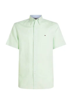 Herren Hemd mit Leinen LINEN BLEND SOLID SS RF SHIRT