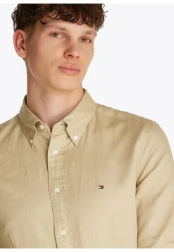 Herren Hemd mit Leinen LINEN BLEND SOLID RF SHIRT