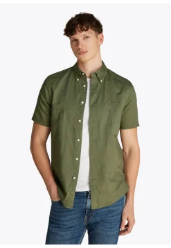 Herren Hemd mit Leinen LINEN BLEND SOLID SS RF SHIRT