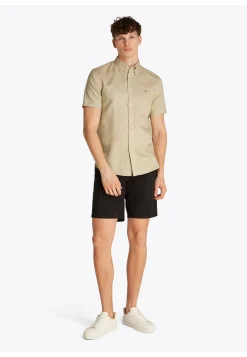 Herren Hemd mit Leinen LINEN BLEND SOLID SS RF SHIRT