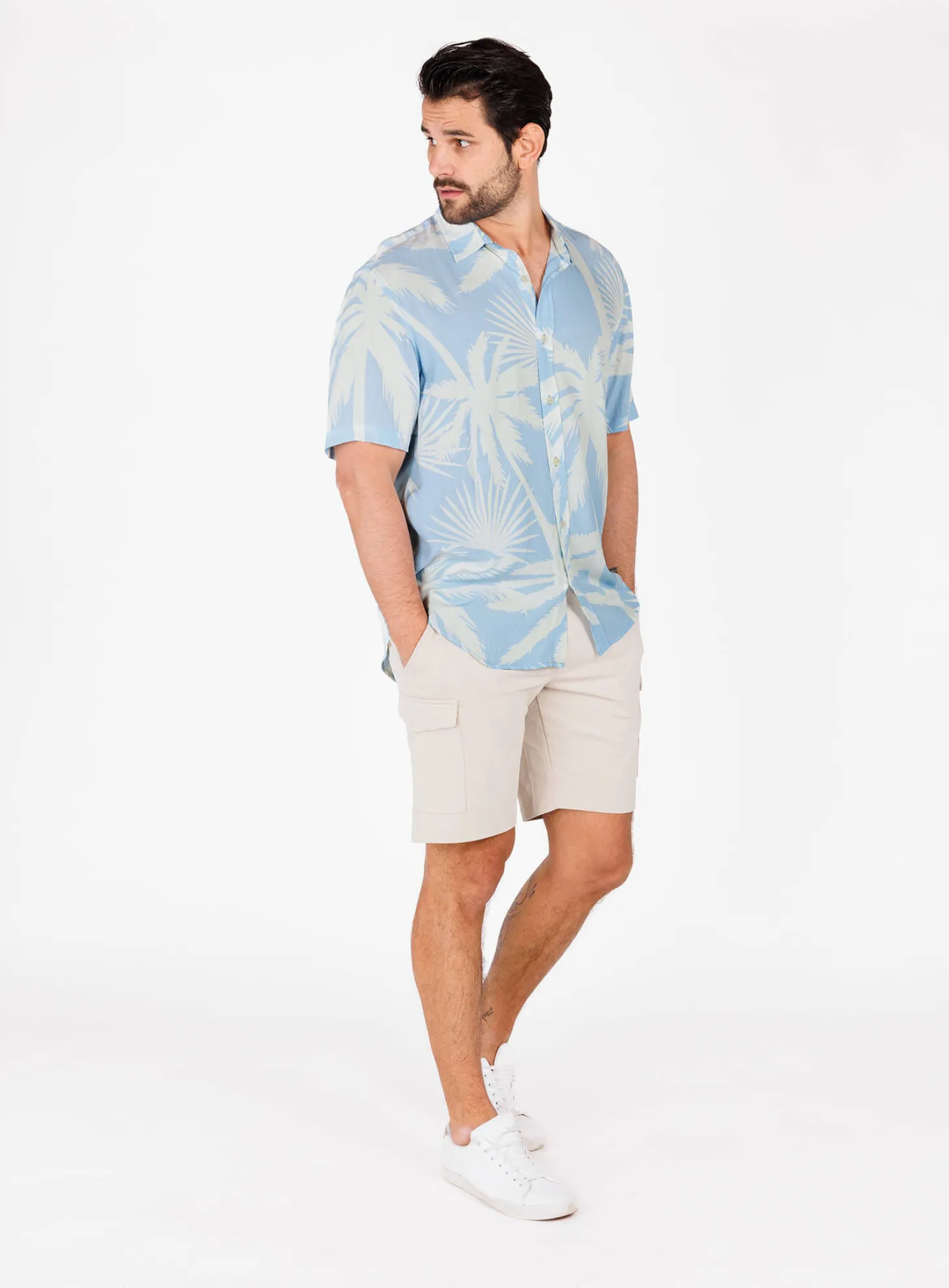 Herren Hemd MSH PALMS Regular Fit Kurzarm