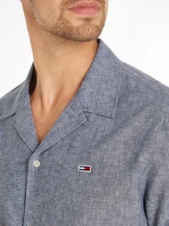 Herren Hemd TJM LINEN BLEND CAMP SHIRT Kurzarm