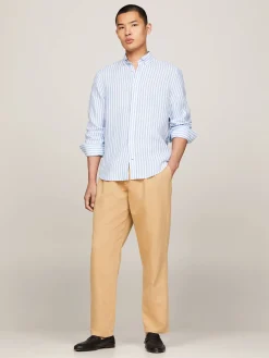 Herren Leinenhemd DC BOLD LINEN STRIPE SHIRT Regular Fit Langarm