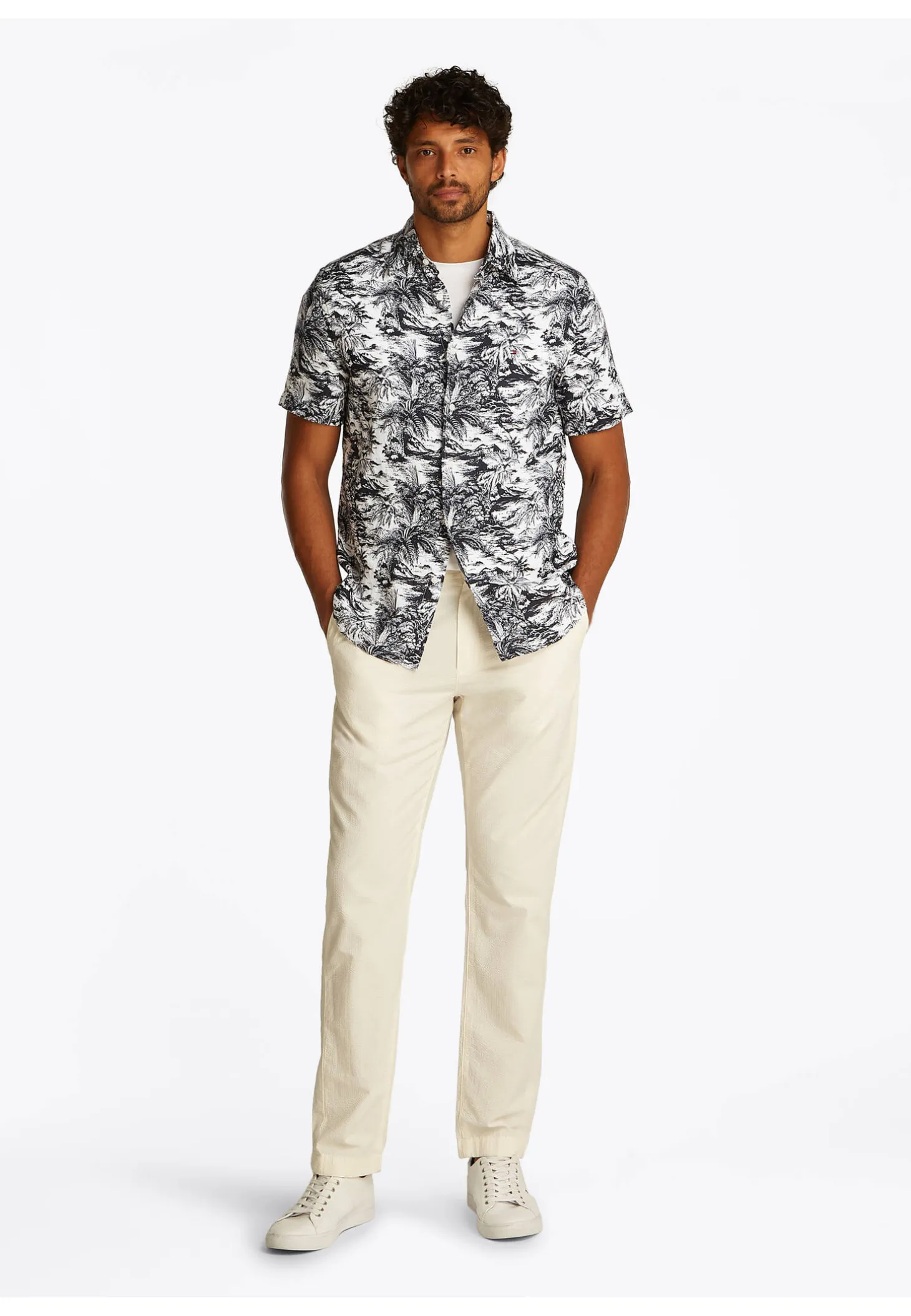 Herren Leinenhemd LINEN VACATION PRT SHIRT Regular Fit