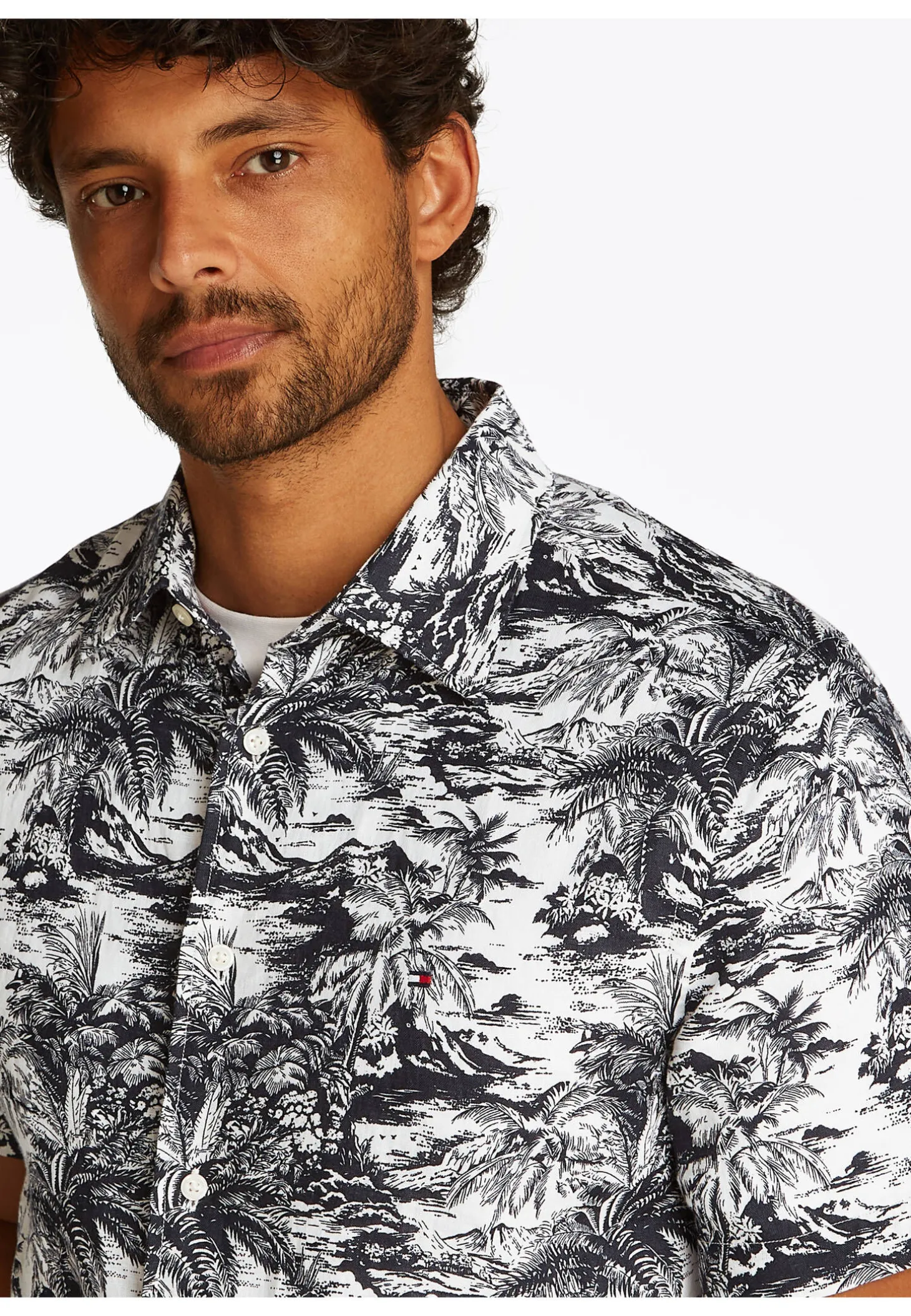 Herren Leinenhemd LINEN VACATION PRT SHIRT Regular Fit