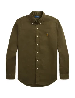 Herren Leinenhemd Slim Fit Langarm