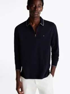 Herren Poloshirt LS ZIP RWB DETAIL REG POLO