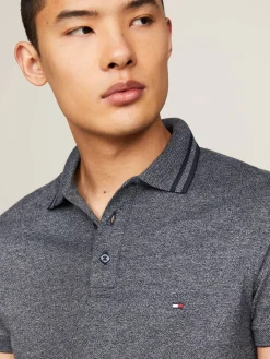 Herren Poloshirt PRETWIST MOULINE Slim Fit Kurzarm