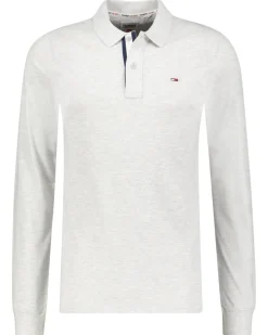 Herren Poloshirt SLIM SOLID Langarm Slim Fit