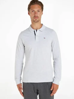 Herren Poloshirt SLIM SOLID Langarm Slim Fit