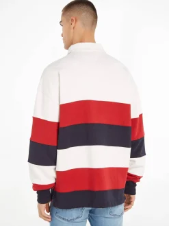 Herren Rugby-Poloshirt STRIPE PREP langärmelig