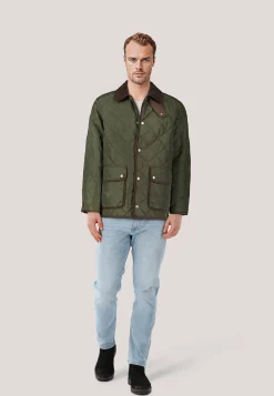 Herren Steppjacke mit Fleece und Cordbesatz