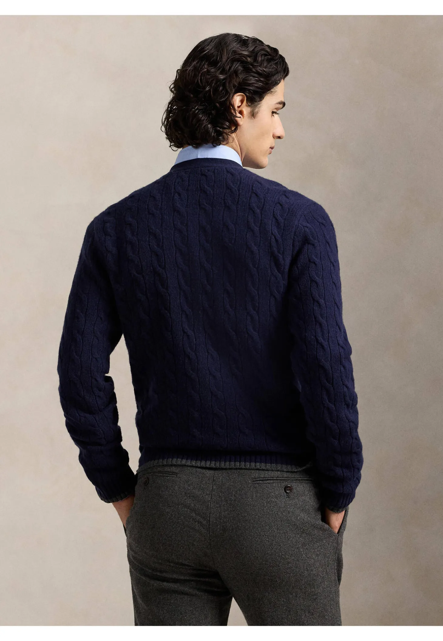 Herren Strickjacke aus Wolle und Kaschmir