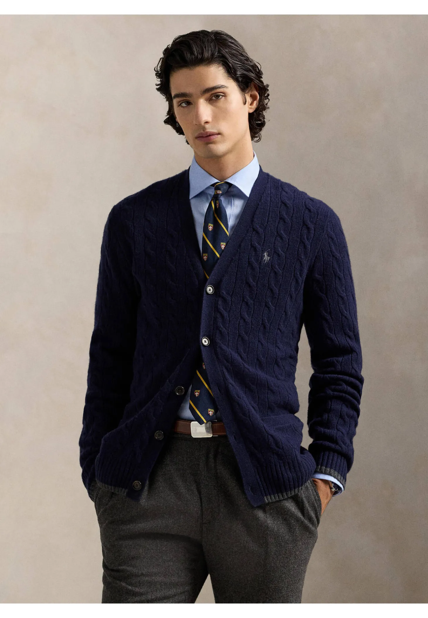 Herren Strickjacke aus Wolle und Kaschmir