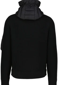 Herren Strickjacke mit gesteppter Kapuze und Vorderseite