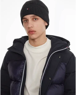 Herren Strickmütze aus Bio-Baumwolle und Kaschmir ESSENTIAL FLAG BEANIE