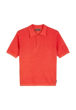 Herren Strick-Poloshirt aus Leinen-Baumwollmischung