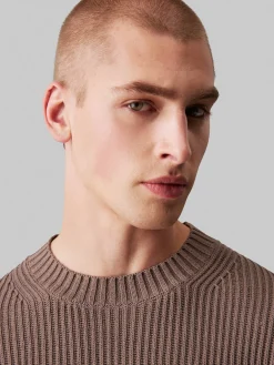 Herren Strickpullover aus Bio-Baumwolle RELAXED LINEAR SWEATER