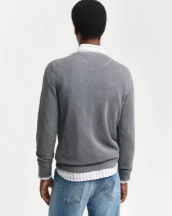 Herren Strickpullover aus Baumwoll-Piqué Regular Fit