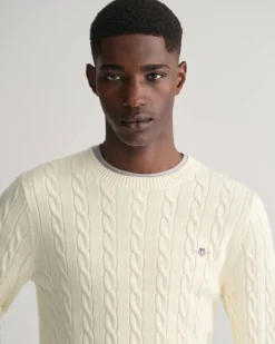 Herren Strickpullover aus Baumwolle COTTON CABLE C-NECK