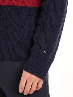 Herren Strickpullover mit Wolle CABLE FLAG SWEATER