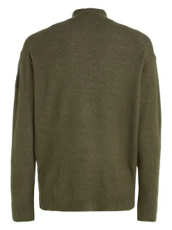 Herren Strickpullover Troyer mit Knopfleiste und Reißverschluss