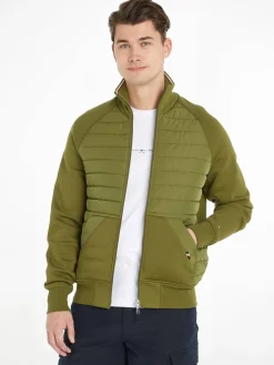 Herren Sweatjacke MIX MEDIA ZIP THRU STAND COLLAR