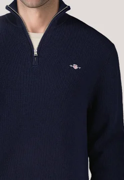 Herren Troyer aus Baumwolle und Merinowolle COTTON MERINO RIBBED HALF ZIP