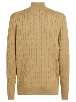 Herren Troyer aus Bio-Baumwolle CLASSIC COTTON CABLE ZIP MOCK