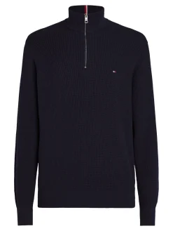 Herren Troyer aus Bio-Baumwolle REFINED STRUCTURE ZIP MOCK