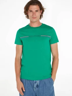 Herren T-Shirt STRIPE CHEST Slim Fit Kurzarm