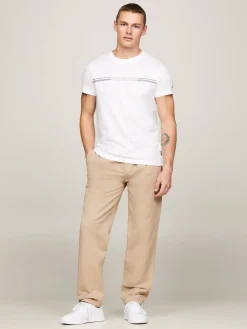 Herren T-Shirt STRIPE CHEST Slim Fit Kurzarm