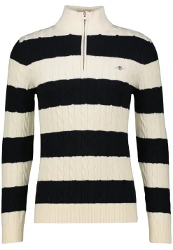 Herren Zopfstrick-Troyer STRIPED COTTON CABLE Regular Fit