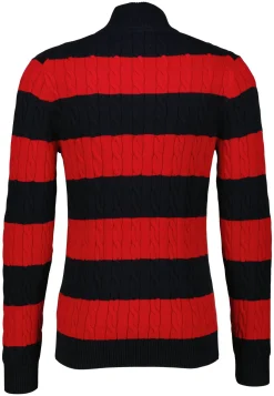 Herren Zopfstrick-Troyer STRIPED COTTON CABLE Regular Fit
