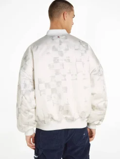 TJCU CKERBOARD SATEEN BOMBER