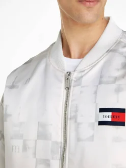 TJCU CKERBOARD SATEEN BOMBER